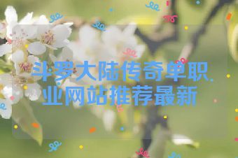 斗罗大陆传奇单职业网站推荐最新
