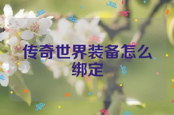 传奇世界装备怎么绑定