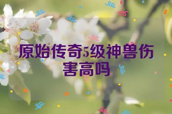 原始传奇5级神兽伤害高吗