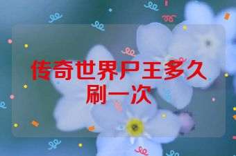 传奇世界尸王多久刷一次