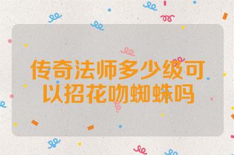 传奇法师多少级可以招花吻蜘蛛吗