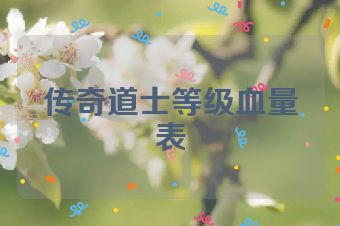 传奇道士等级血量表