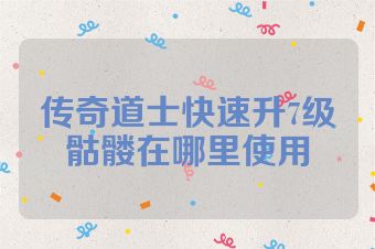 传奇道士快速升7级骷髅在哪里使用
