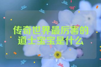 传奇世界最厉害的道士宝宝是什么