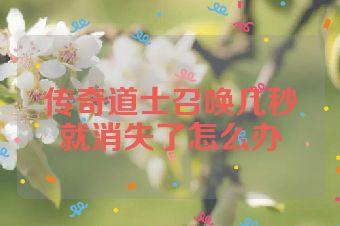 传奇道士召唤几秒就消失了怎么办