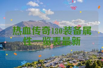 热血传奇180装备属性一览表最新