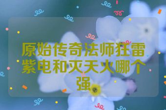 原始传奇法师狂雷紫电和灭天火哪个强
