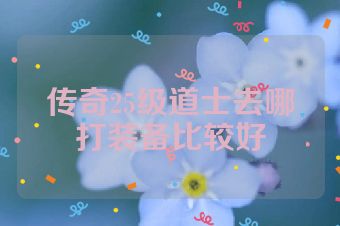 传奇25级道士去哪打装备比较好