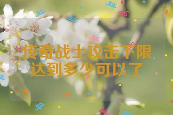 传奇战士攻击下限达到多少可以了