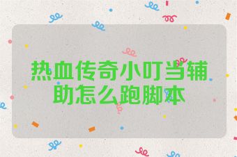 热血传奇小叮当辅助怎么跑脚本
