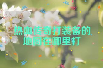 热血传奇打装备的地图在哪里打