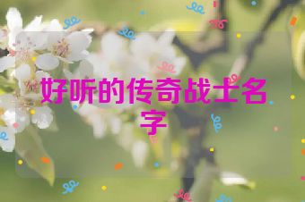 好听的传奇战士名字