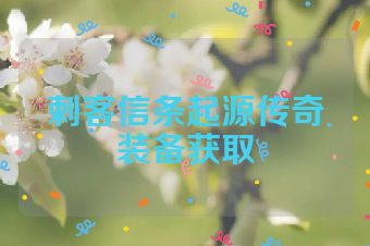 刺客信条起源传奇装备获取