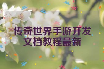 传奇世界手游开发文档教程最新