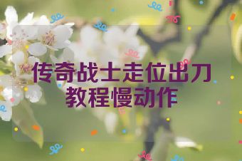 传奇战士走位出刀教程慢动作