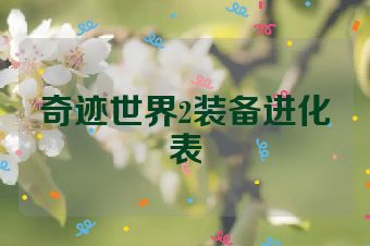 奇迹世界2装备进化表