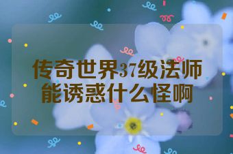 传奇世界37级法师能诱惑什么怪啊