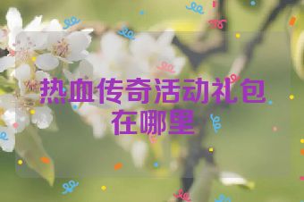 热血传奇活动礼包在哪里