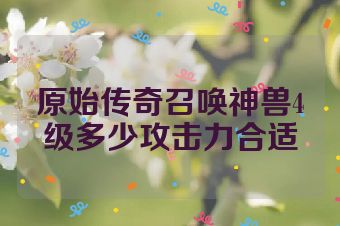 原始传奇召唤神兽4级多少攻击力合适