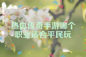 热血传奇手游哪个职业适合平民玩