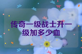 传奇一级战士升一级加多少血