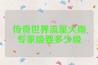 传奇世界流星火雨专家级要多少级