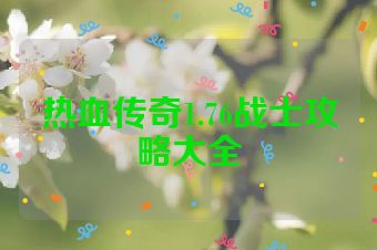 热血传奇1.76战士攻略大全