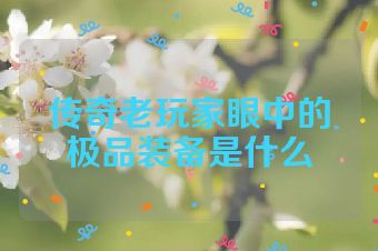 传奇老玩家眼中的极品装备是什么