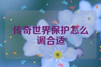 传奇世界保护怎么调合适