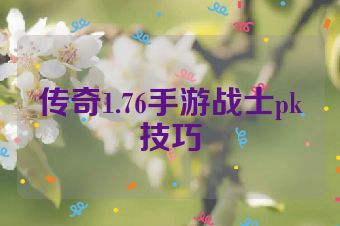 传奇1.76手游战士pk技巧