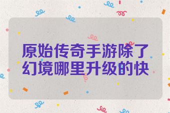 原始传奇手游除了幻境哪里升级的快