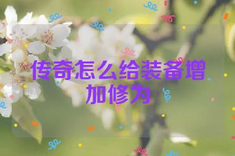 传奇怎么给装备增加修为