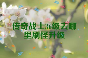 传奇战士36级去哪里刷怪升级