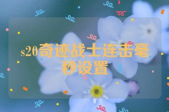 s20奇迹战士连击毫秒设置