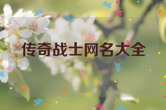 传奇战士网名大全