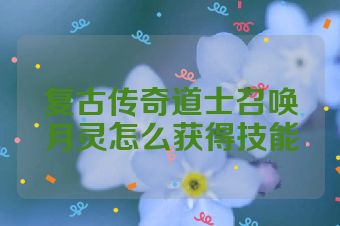 复古传奇道士召唤月灵怎么获得技能