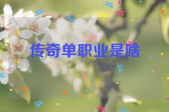 传奇单职业是啥