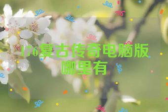 176复古传奇电脑版哪里有