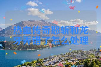 热血传奇怒斩和龙牙弄错了怎么处理