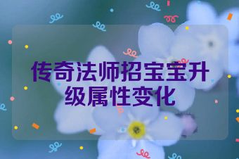 传奇法师招宝宝升级属性变化