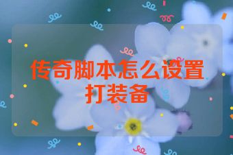 传奇脚本怎么设置打装备