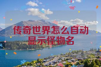 传奇世界怎么自动显示怪物名