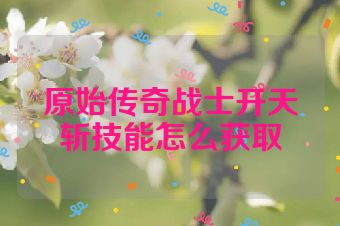 原始传奇战士开天斩技能怎么获取