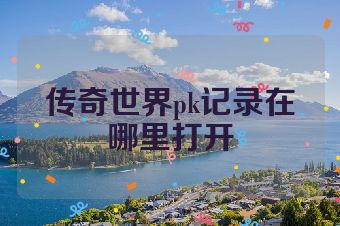 传奇世界pk记录在哪里打开