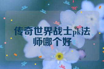 传奇世界战士pk法师哪个好