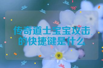 传奇道士宝宝攻击的快捷键是什么