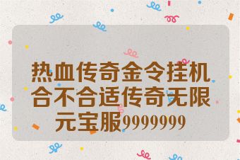 热血传奇金令挂机合不合适传奇无限元宝服9999999