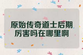 原始传奇道士后期厉害吗在哪里啊