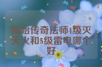 原始传奇法师4级灭天火和5级雷电哪个好