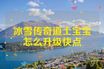 冰雪传奇道士宝宝怎么升级快点